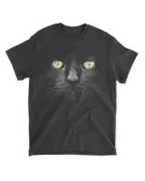 Beautiful black cat face big green eyes cool HOC040423A1