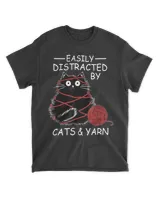 Easily Distracted By Cats And Yarn Kitten Lover Crochet HOC050523A2