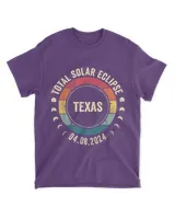 Retro Total Solar Eclipse April 8 2024 State Texas 4.08.24 T-Shirt