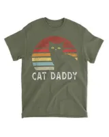Vintage Sunset Cat Dad-dy Mom-my, Boy Girl Funny T-Shirt