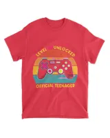 RD Official Teenager Level 13 Unlocked 13Th Birthday Gamer Boys Shirt