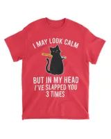 In My Head I've Slapped You 3 Times Funny Black Cat Slap QTCAT140123A10