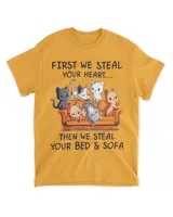 cat first we steal your heart then we steal your bed and sofa QTCAT261222A3