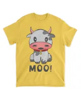 Cute Fun Baby Cartoon Cow goes Moo for Kids Moms