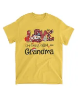 Love being called Grandma Snowman Christmas Red Plaid Xmas T-Shirt