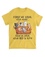 cat first we steal your heart then we steal your bed and sofa QTCAT261222A3