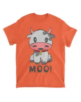 Cute Fun Baby Cartoon Cow goes Moo for Kids Moms