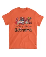 Love being called Grandma Snowman Christmas Red Plaid Xmas T-Shirt