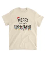 Merry and Pregnant with Christmas Lights - Baby Announcement