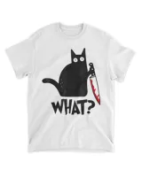 What Black Cat Murderous With Knife Tshirt