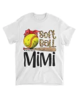 Women Mothers Day Softball Mimi Leopard