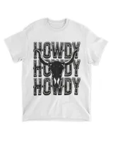 Cow Bull Skull Howdy Cowboy Cowgirl Western Country Music