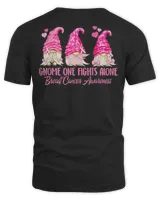 Gnome One Fights Alone Breast Cancer Awareness Pink Warrior T-Shirt