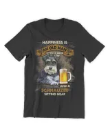 Schnauzer Sitting Near Old Man Gift For You T-Shirt
