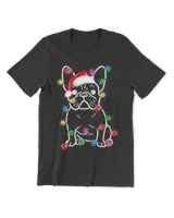 Funny French Bulldog Dog Tree Christmas Lights Xmas Pajama T Shirt