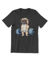 Pug Weightlifting Funny Deadlift Men Fitness Gym Workout Tee T-Shirt