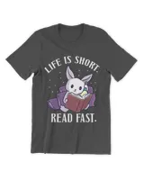 Life Is Short Read Books Library Rodent Bunny Kawaii Anime