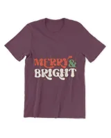 Retro Merry and Bright Christmas Holiday Matching Family