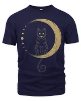 Crescent Moon And Cat Mystical Tarot Card Moon Cycle Graphic