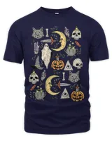 Crescent Moon Black Cat Evil Eye Halloween Ghost Pumpkin