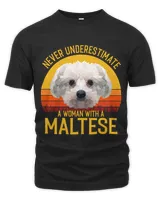Dog Maltese Mens Maltese Never underestimate a Woman with a Maltese
