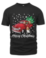 Dog Basset Hound Red Truck Merry Christmas Tree Basset Hound Christmas