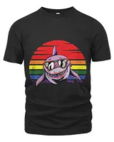 Shark Gay Pride Retro Ocean Animal LGBT Q Proud Ally 1