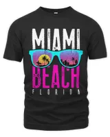 Miami Beach Shirt Florida Sunset Retro Souvenir Surf Miami