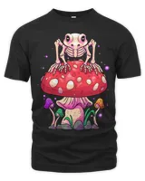 Frogs Cottagecore Skeleton Frog Skull Mushroom Halloween Nu Goth