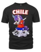 Funny Dabbing Unicorn Chile Soccer Chilean Football Lover