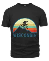 Wisconsin Mountain Biking Retro Wisconsin MTB Moutain Biker