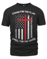 Stand For The Flag Kneel For The Cross Veteran American Flag