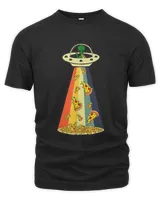 Funny Pizza UFO Alien Eating Pizza a UFO Extraterrestrial