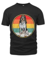 Vintage Retro Sunset Bluetick Coonhound Dog T-Shirt