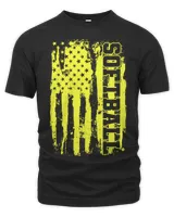 Softball Pitcher Hitter Catcher American Flag 217