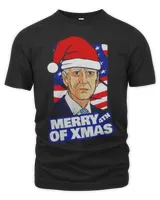 Merry 4th Of Xmas Joe Biden With Santa Hat 2022 Sweater