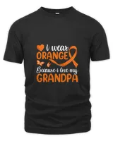 I Wear Orange Because I Love My Grandpa Shirt Leukemia