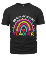 Cute Rainbow 100 Days Of School Teacher Lover 100th Day