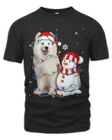 Cute Samoyed Santa Hat Christmas Light Xmas