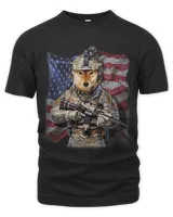 USA America Patriot Shiba Inu Dog as Army Commando