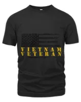 Vietnam Veteran Yellow Text Distressed American Flag 219