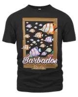 Barbados tropical fish travel poster