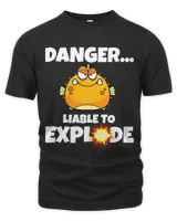 Blowfish Tshirt Danger Liable to Explode Funny Puffer Fish