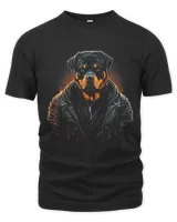 Rottweiler He Wears A Black Jacket For Dog Owners