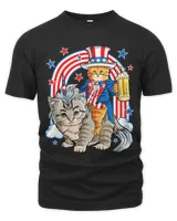 Patriotic Cat 4th of July Caticorn Unicorn Meowica Women Men 132