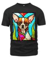 Chihuahua Stained Glass Pop Art 3