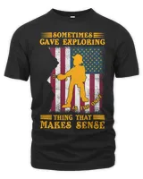 Vintage Patriotic Cave Exploring Funny Caving