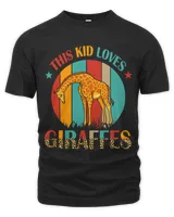 Vintage Retro This Kid Loves Giraffes Funny Giraffes Lover