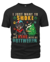 Vintage Smoke And Hang With My Rottweiler Funny Smoker Weed