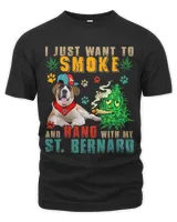 Vintage Smoke And Hang With My St. Bernard Funny Smoker Weed